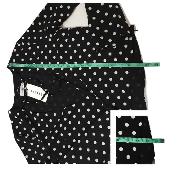 NWT REVOLVE X LIONESS Take the Plunge Polka Dot Top - Black - Medium - Picture 3 of 15